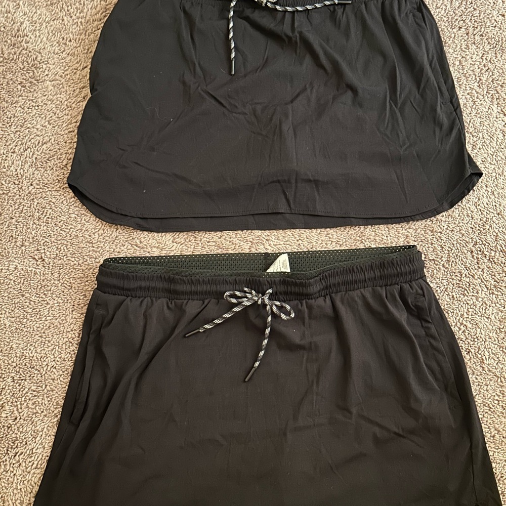 Black Athletic Drawstring Skort